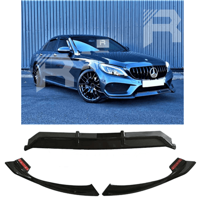 Mercedes C-Class W205 2015-2018 'C63S Brabus Style' Front Splitter Lip In Gloss Black - TMC Motorsport
