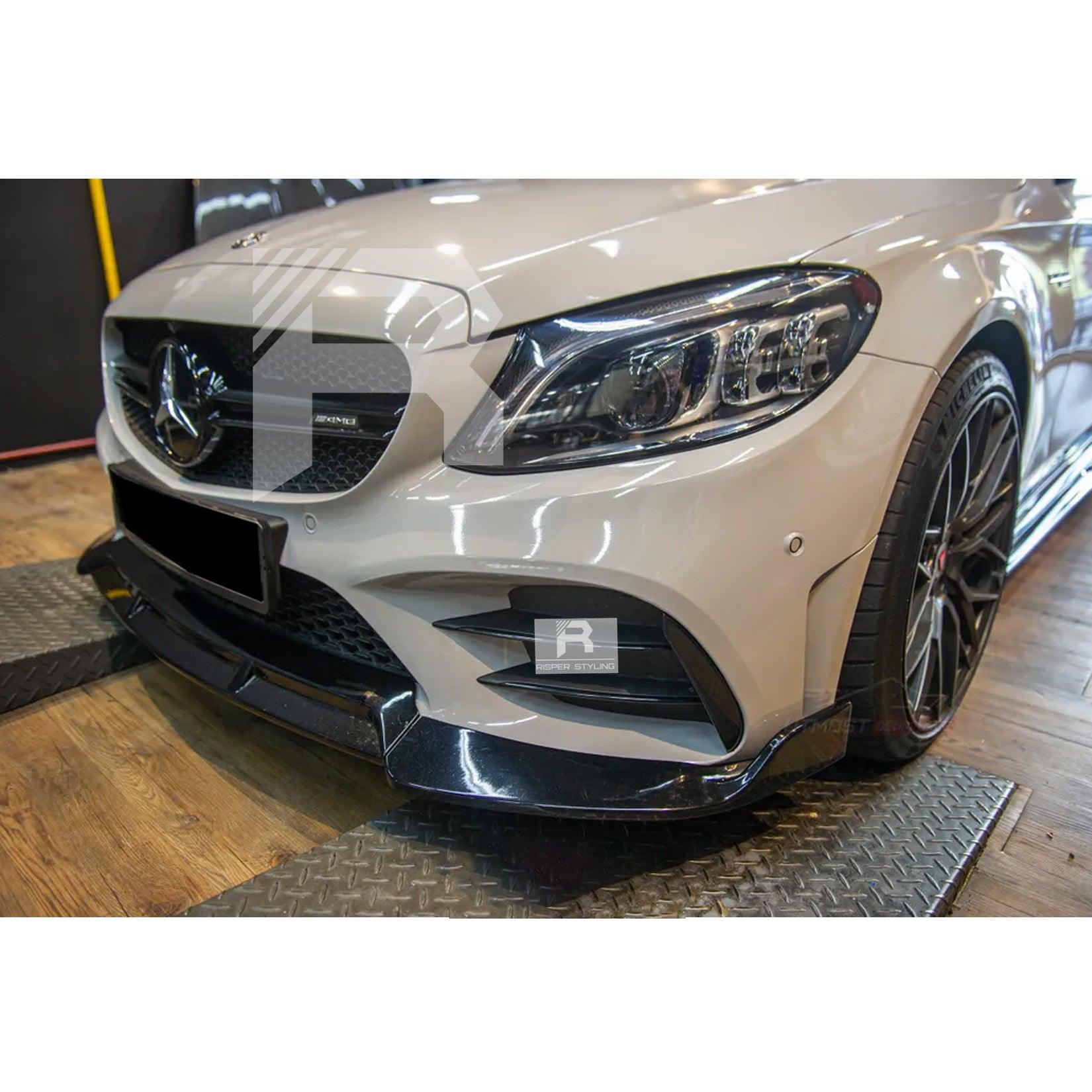 Mercedes C-Class W205 2019-2022 Facelift 'C63S Brabus Style' Front Splitter Lip - Gloss Black - TMC Motorsport