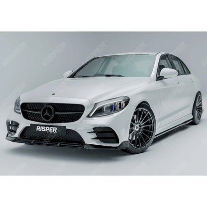 Mercedes C-Class W205 2019-2022 Facelift 'C63S Brabus Style' Front Splitter Lip - Gloss Black