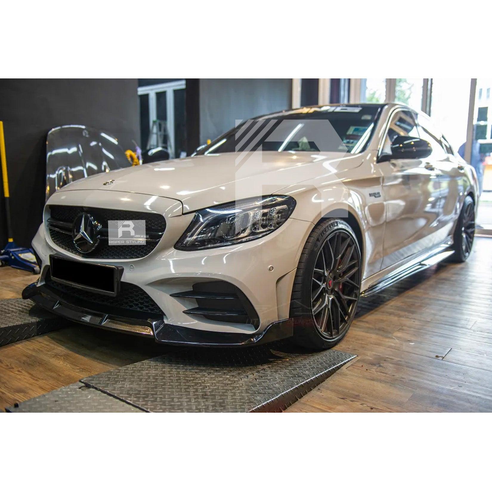 Mercedes C-Class W205 2019-2022 Facelift 'C63S Brabus Style' Front Splitter Lip - Gloss Black - TMC Motorsport