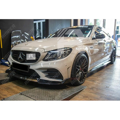 Mercedes C-Class W205 2019-2022 Facelift 'C63S Brabus Style' Front Splitter Lip - Gloss Black
