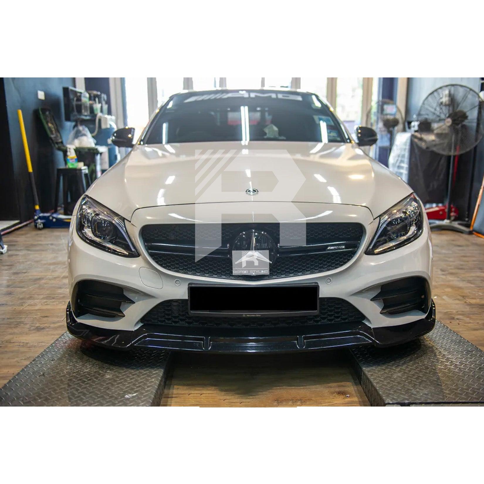 Mercedes C-Class W205 2019-2022 Facelift 'C63S Brabus Style' Front Splitter Lip - Gloss Black - TMC Motorsport