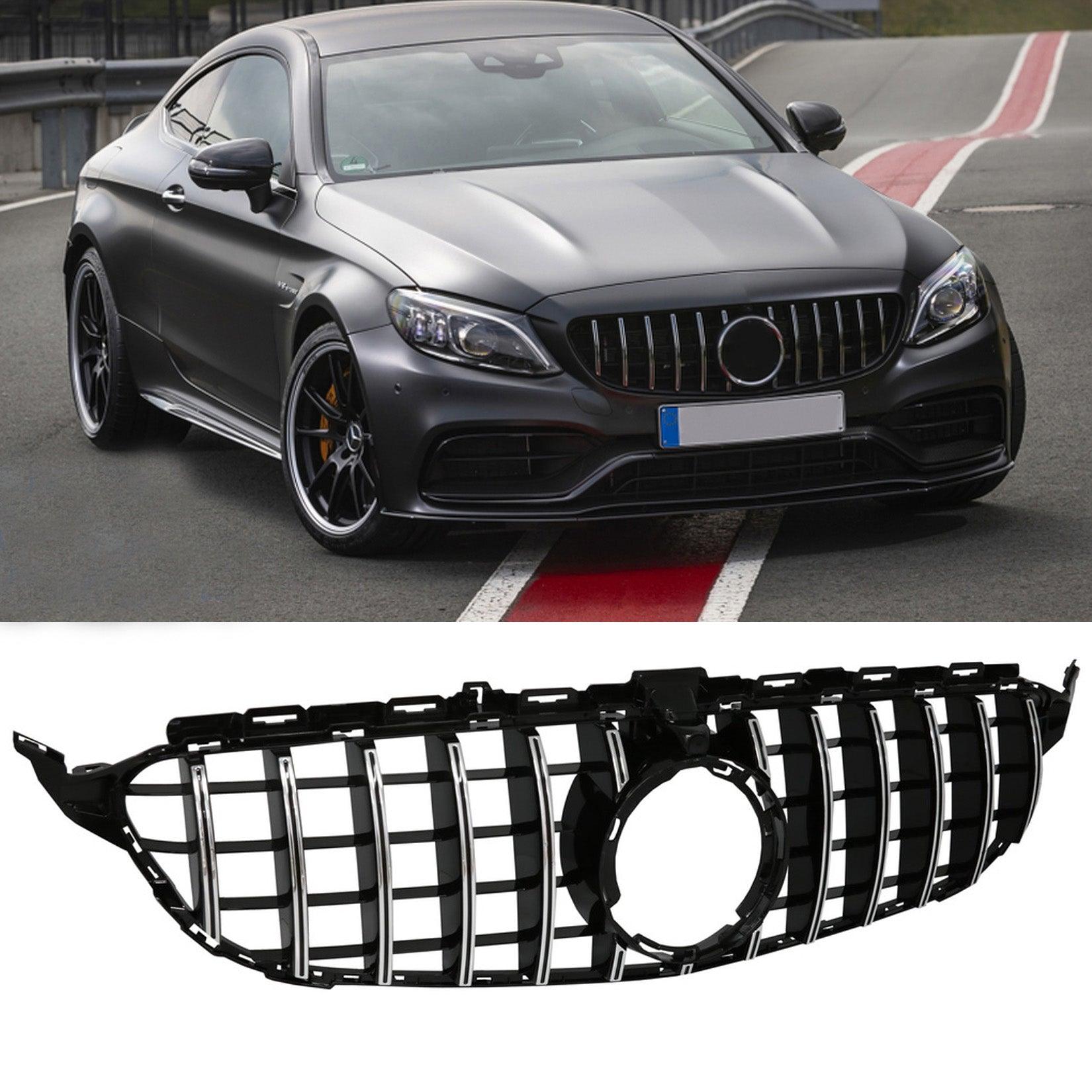Mercedes C-Class W205 Facelift 2018-2020 Front Grill - Panamericana GT-R Style - Silver - TMC Motorsport