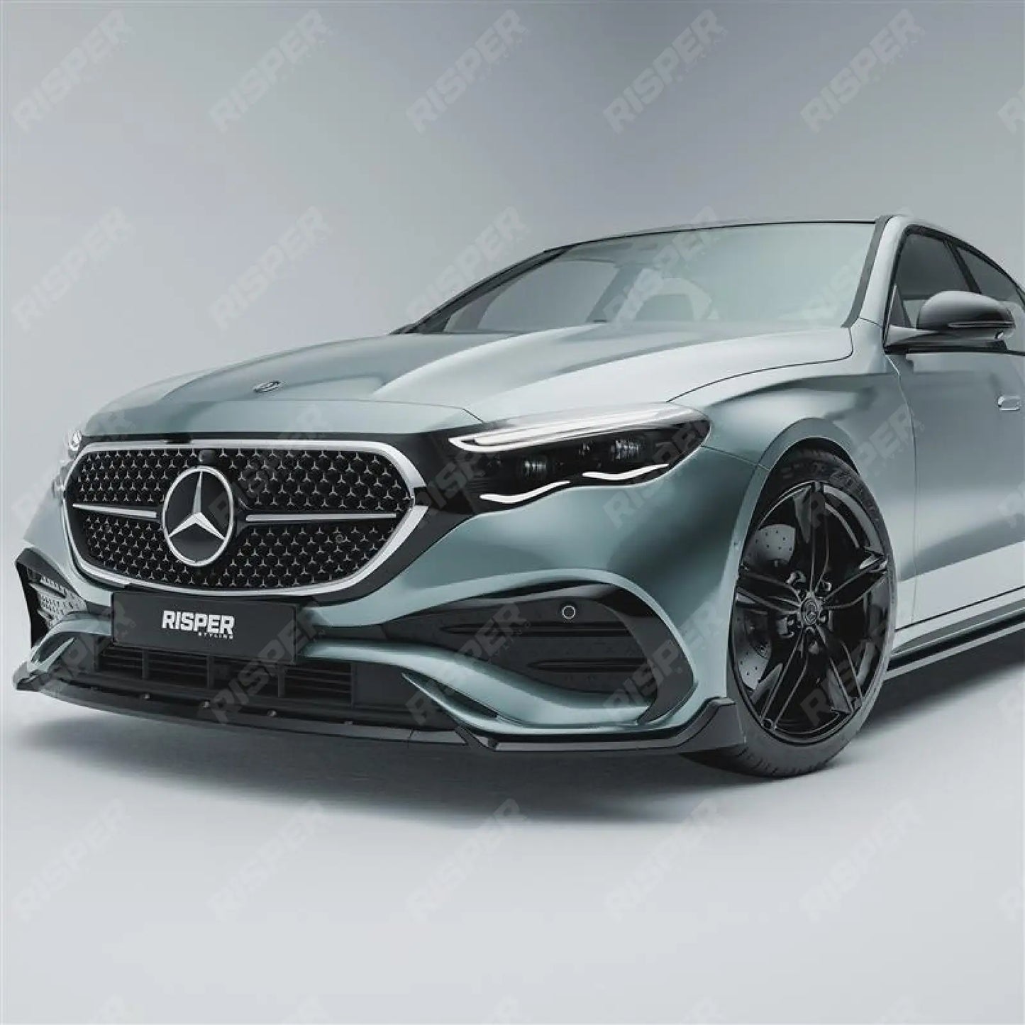 Mercedes E Class W214 2024+ Front Splitter Lip In Gloss Black