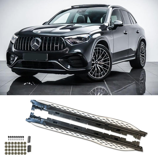 Mercedes GLC 2023 Onwards - Silver Side Step Running Boards - TMC Motorsport