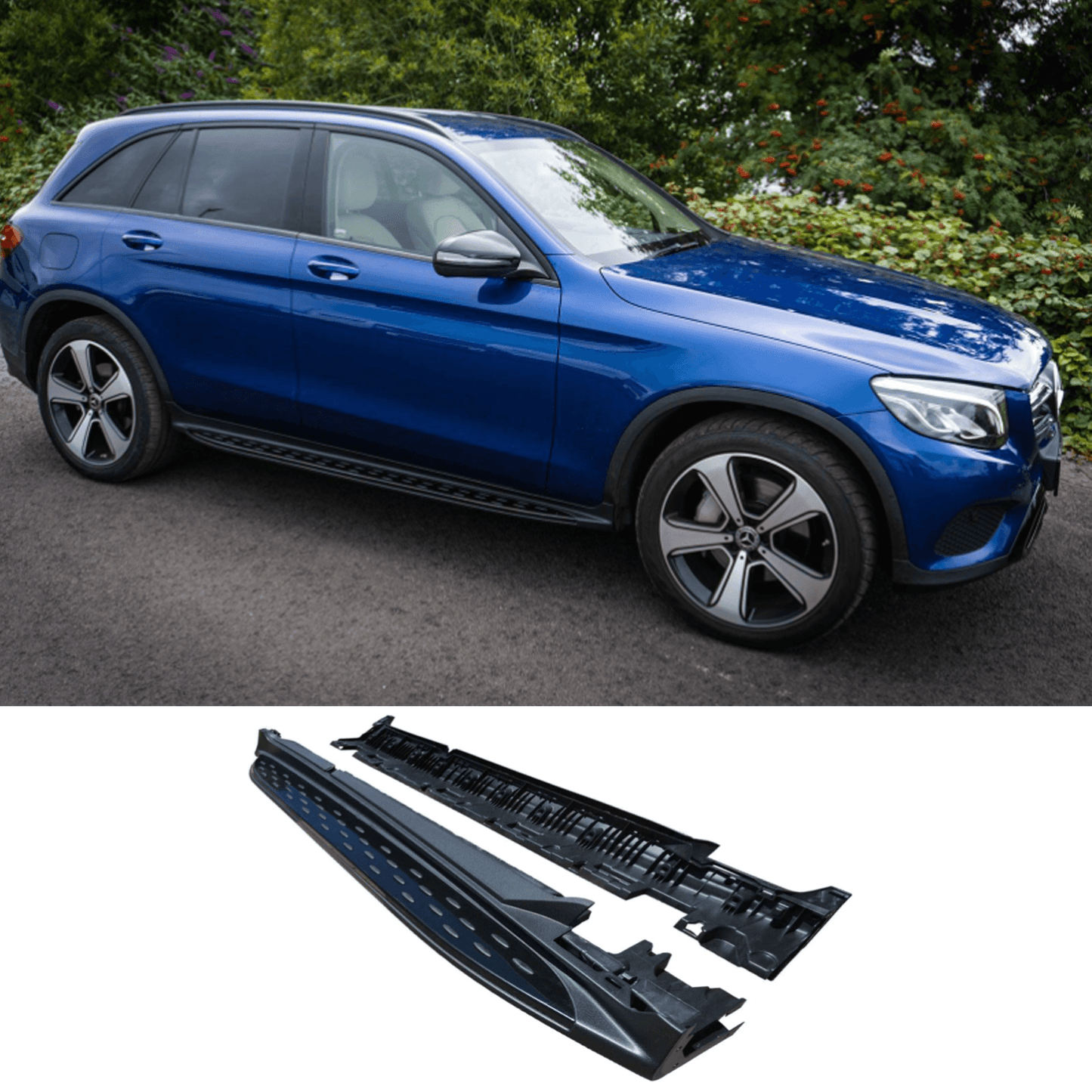 Mercedes GLC X253 2015-2022 - OE Style Integrated Side Steps Running Boards In Gloss Black - TMC Motorsport