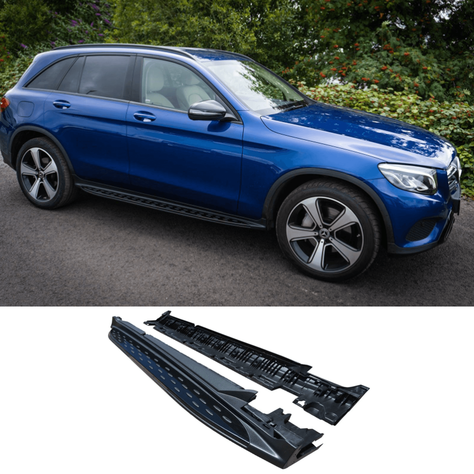 Mercedes GLC X253 2015-2022 - OE Style Integrated Side Steps Running Boards In Gloss Black - TMC Motorsport
