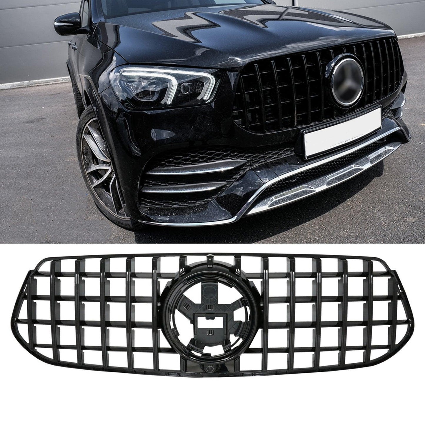 Mercedes GLE X167 2019+ - All Black Panamericana GT-R Style Front Grill - TMC Motorsport