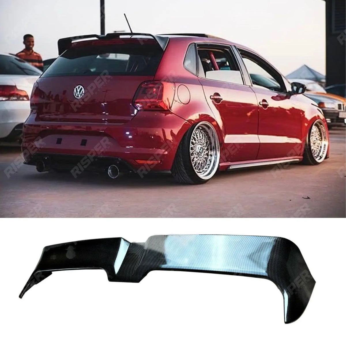 Oettinger Style Rear Spoiler in Carbon Look For Volkswagen Polo MK5 6C/6R 2009-2017