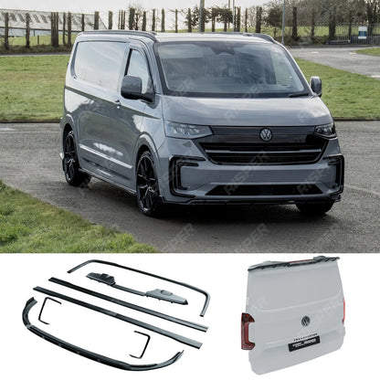 Premium Aero Kit In Gloss Black For Volkswagen Transporter T7 LWB TAILGATE 2025 on