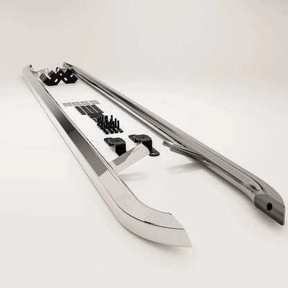 Volkswagen Transporter LWB T7 2025 On Trapezoid Side Bars In Stainless Steel - TMC Motorsport