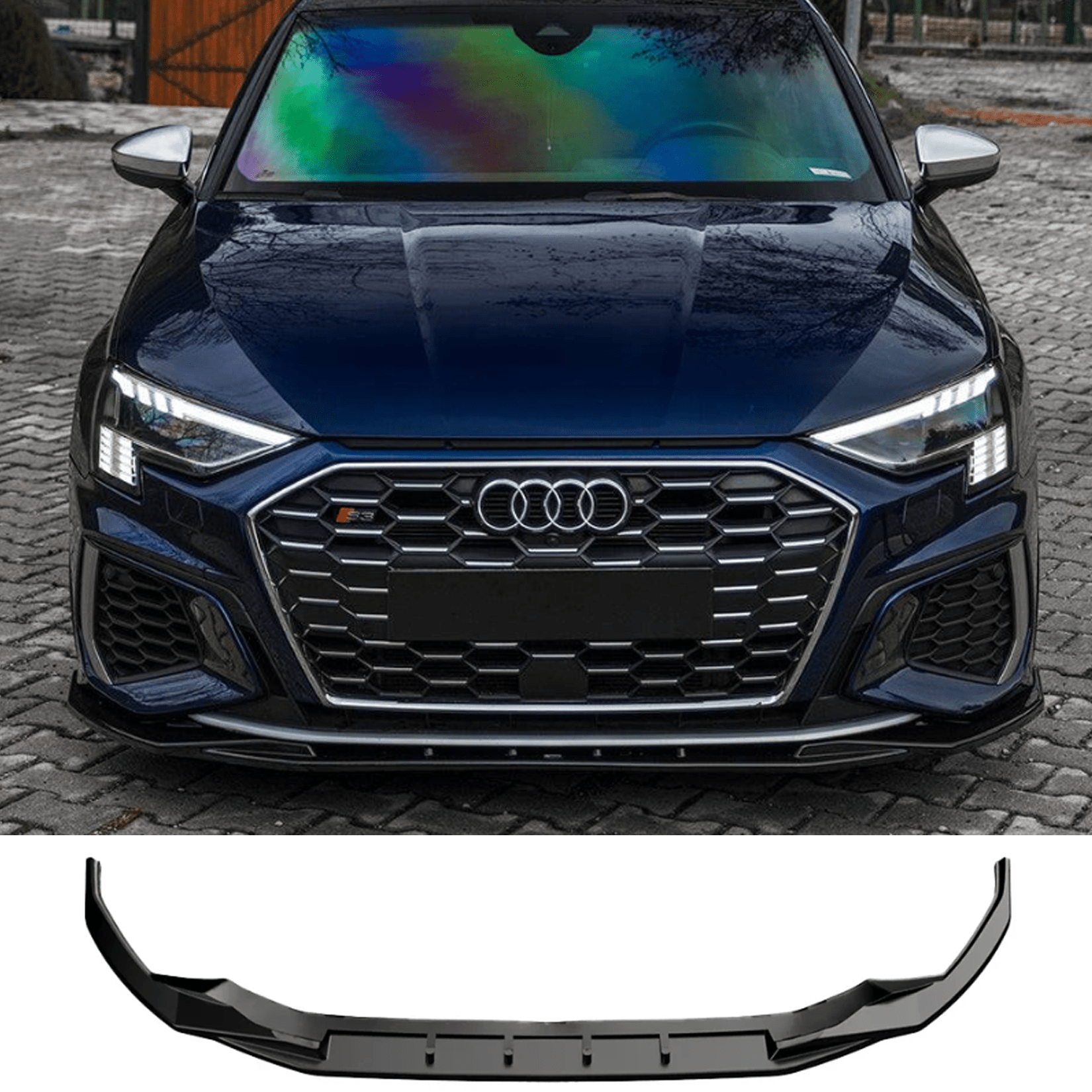 Audi S3 8Y 2020-2024 / A3 S-Line 8Y 2020-2024 Front Splitter In Gloss Black - TMC Motorsport