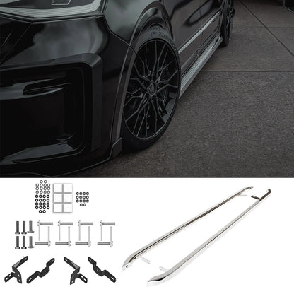 Volkswagen Transporter SWB T7 2025 On Trapezoid Side Bars In Stainless Steel - TMC Motorsport