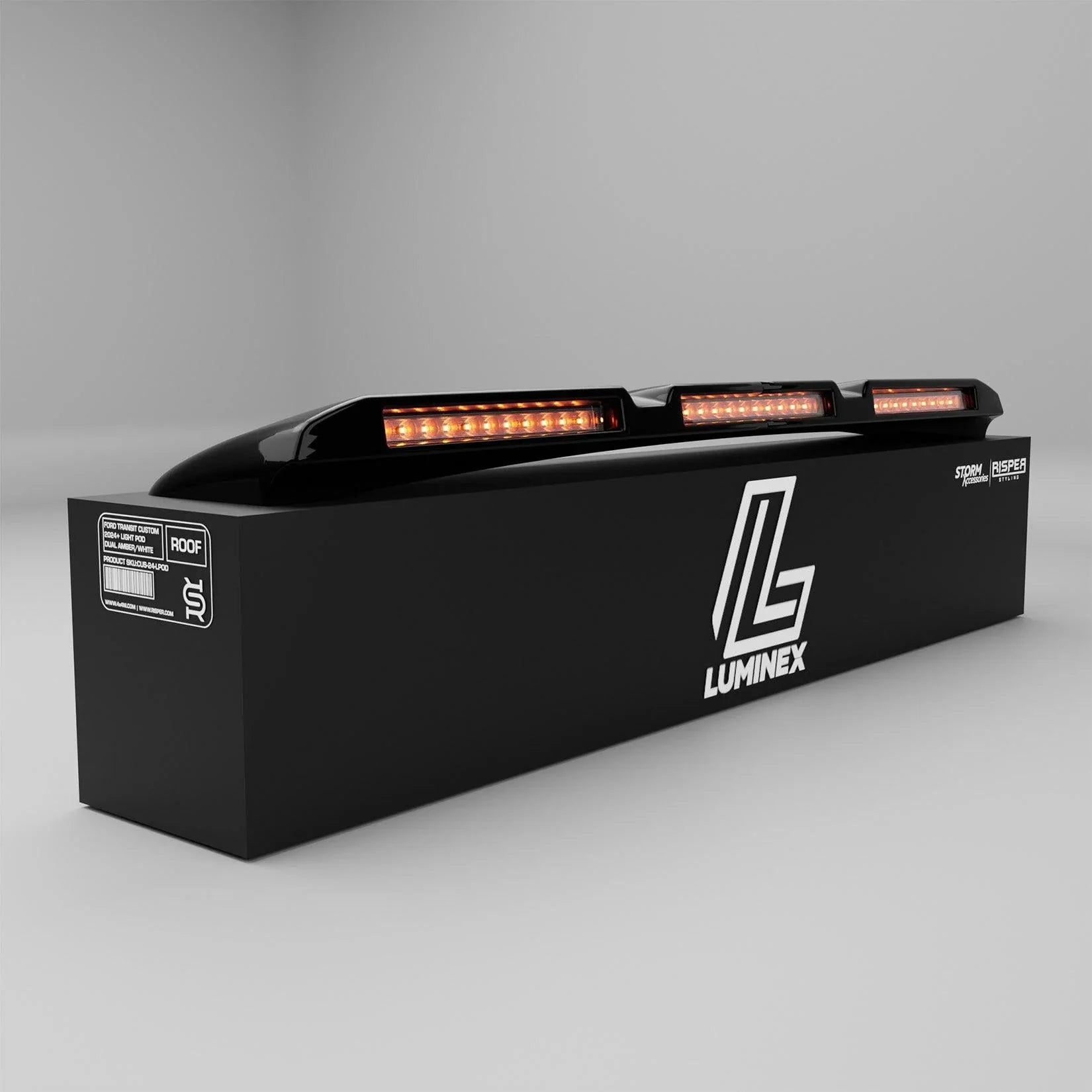 Volkswagen Transporter T7 2025 on Luminex Roof Light Pod With Amber Strobe Gloss Black - TMC Motorsport