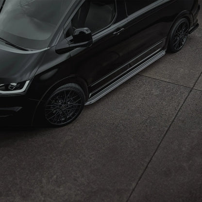 Volkswagen Transporter LWB T7 2025 On Trapezoid Side Bars In Stainless Steel - TMC Motorsport