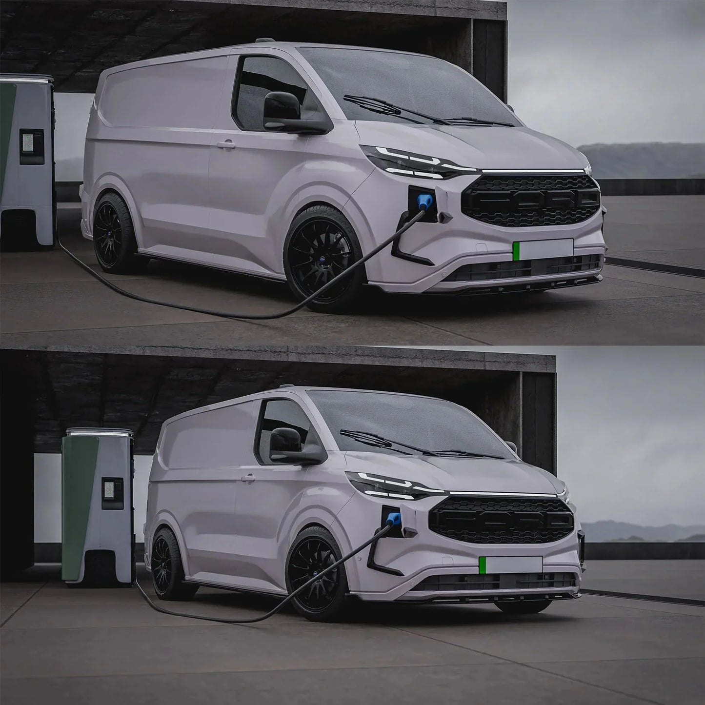 Ford Transit Custom MK2 2024 on PHEV Full Low Line Aero Kit In Gloss Black - TMC Motorsport