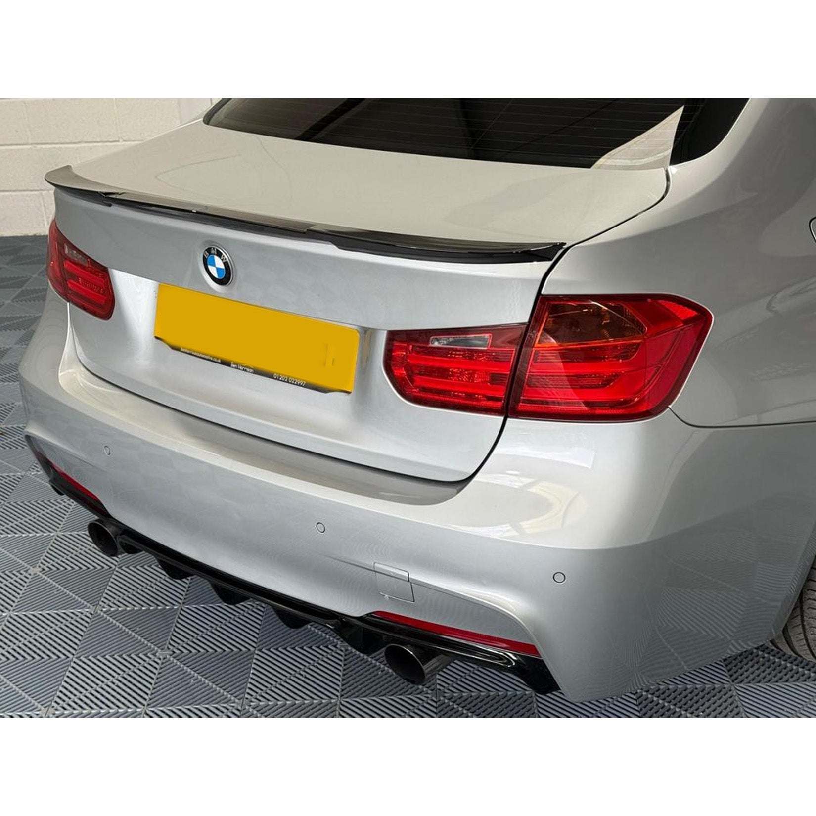 Bmw F30 F35 M Sport Single Tip Twin Exit Rear Diffuser In Gloss Black - TMC Motorsport