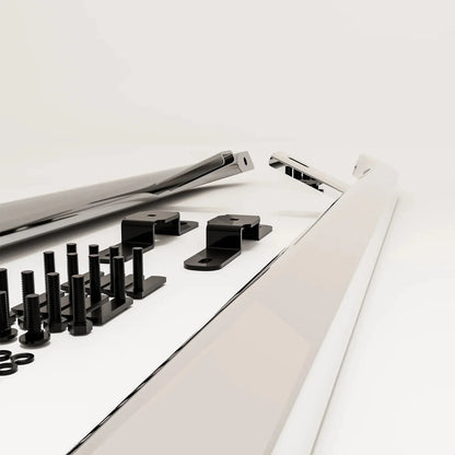 Volkswagen Transporter LWB T7 2025 On Trapezoid Side Bars In Stainless Steel - TMC Motorsport