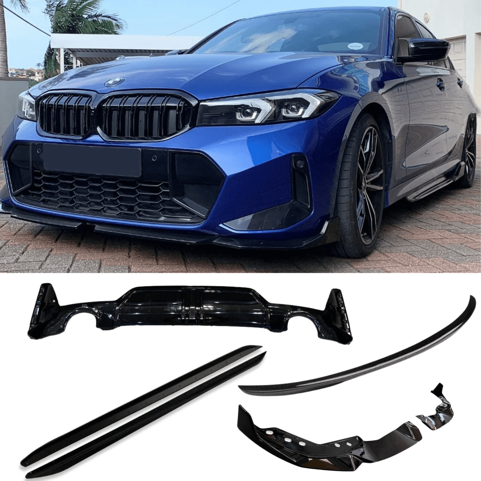 BMW 3 Series G20 M Sport LCI Aero Kit In Gloss Black - TMC Motorsport