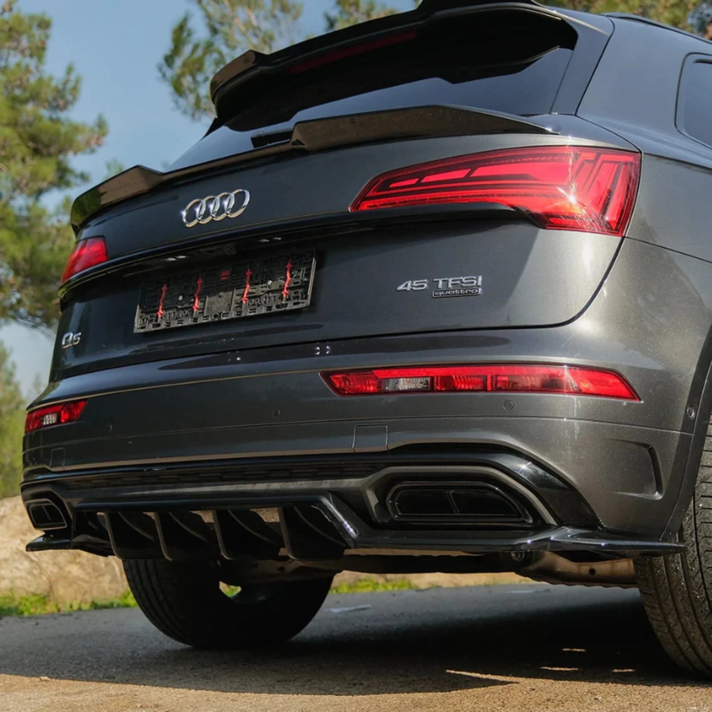 Audi Q5 S-Line Mk2 Facelift 2020-2024 Lower Spoiler In Gloss Black - TMC Motorsport