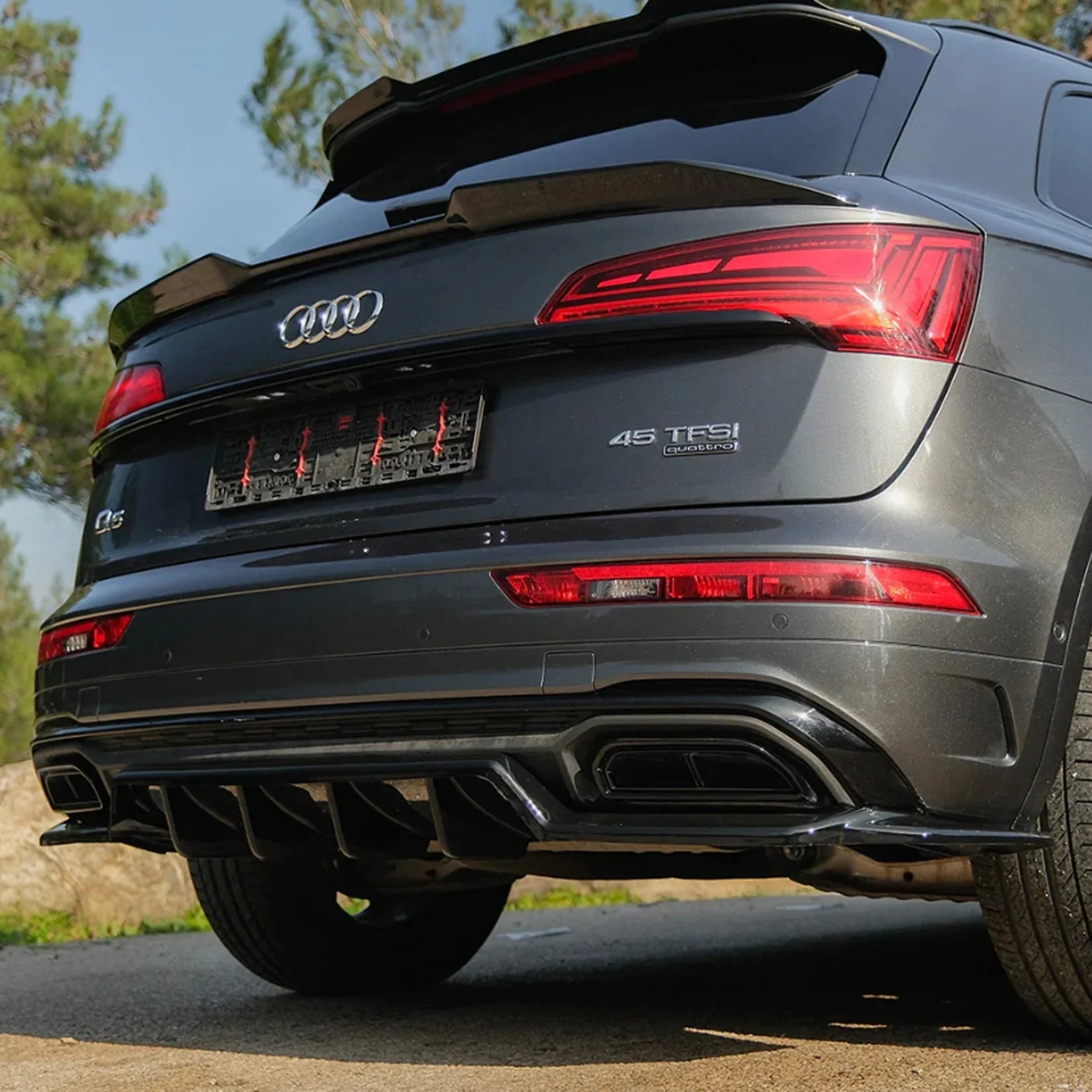Audi Q5 S-Line Mk2 Facelift 2020-2024 Lower Spoiler In Gloss Black - TMC Motorsport
