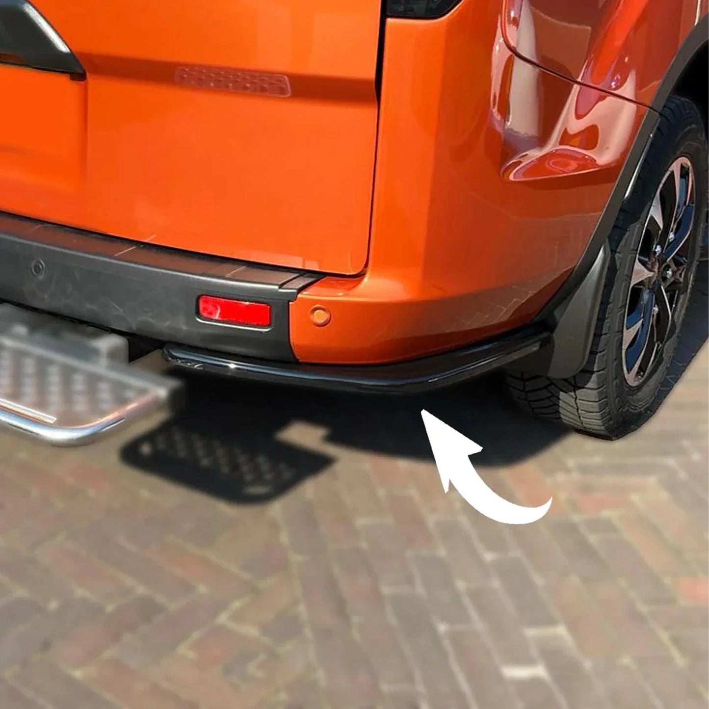 Ford Transit Custom 2018-2023 - Risper Rear Bumper Splitters - Gloss Black - TMC Motorsport