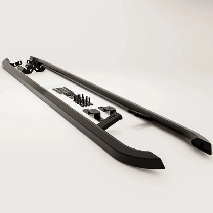 Volkswagen Transporter SWB T7 2025 on Trapezoid Side Bars In Gloss Black - TMC Motorsport