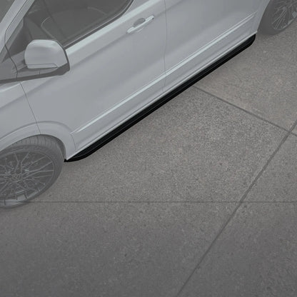 Volkswagen Transporter LWB T7 2025 on Trapezoid Side Bars In Gloss Black - TMC Motorsport