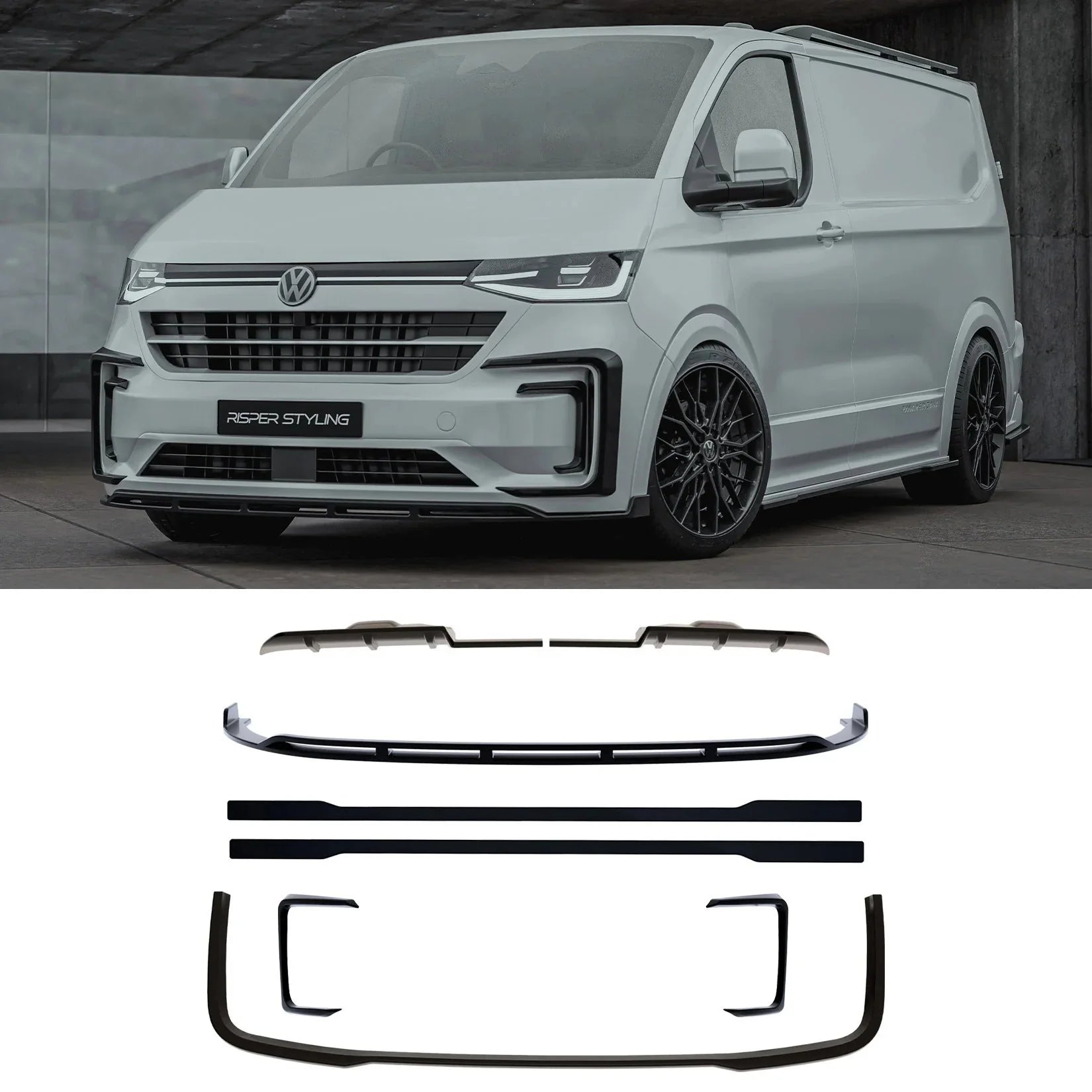 Volkswagen Transporter T7 SWB 2025 on V2 Premium Aero Kit In Gloss Black - TMC Motorsport