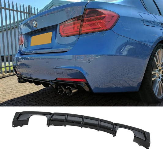 Bmw F30 F35 M Sport Quad Exit Rear Diffuser - Gloss Black - TMC Motorsport