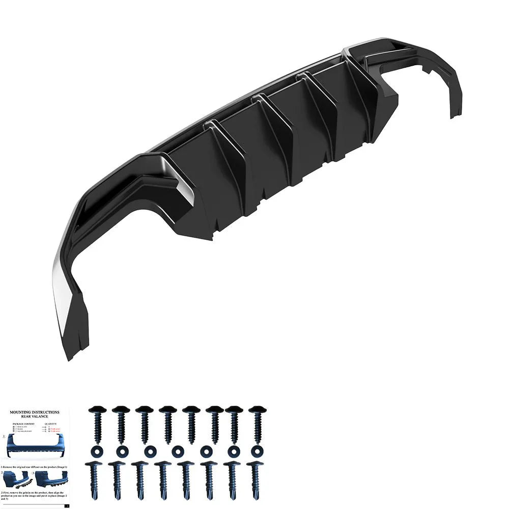 Audi S3 8Y 2020-2024 Rear Diffuser Valance / A3 S-LINE 8Y 2020-2024 Rear Diffuser Valance In Gloss Black - TMC Motorsport