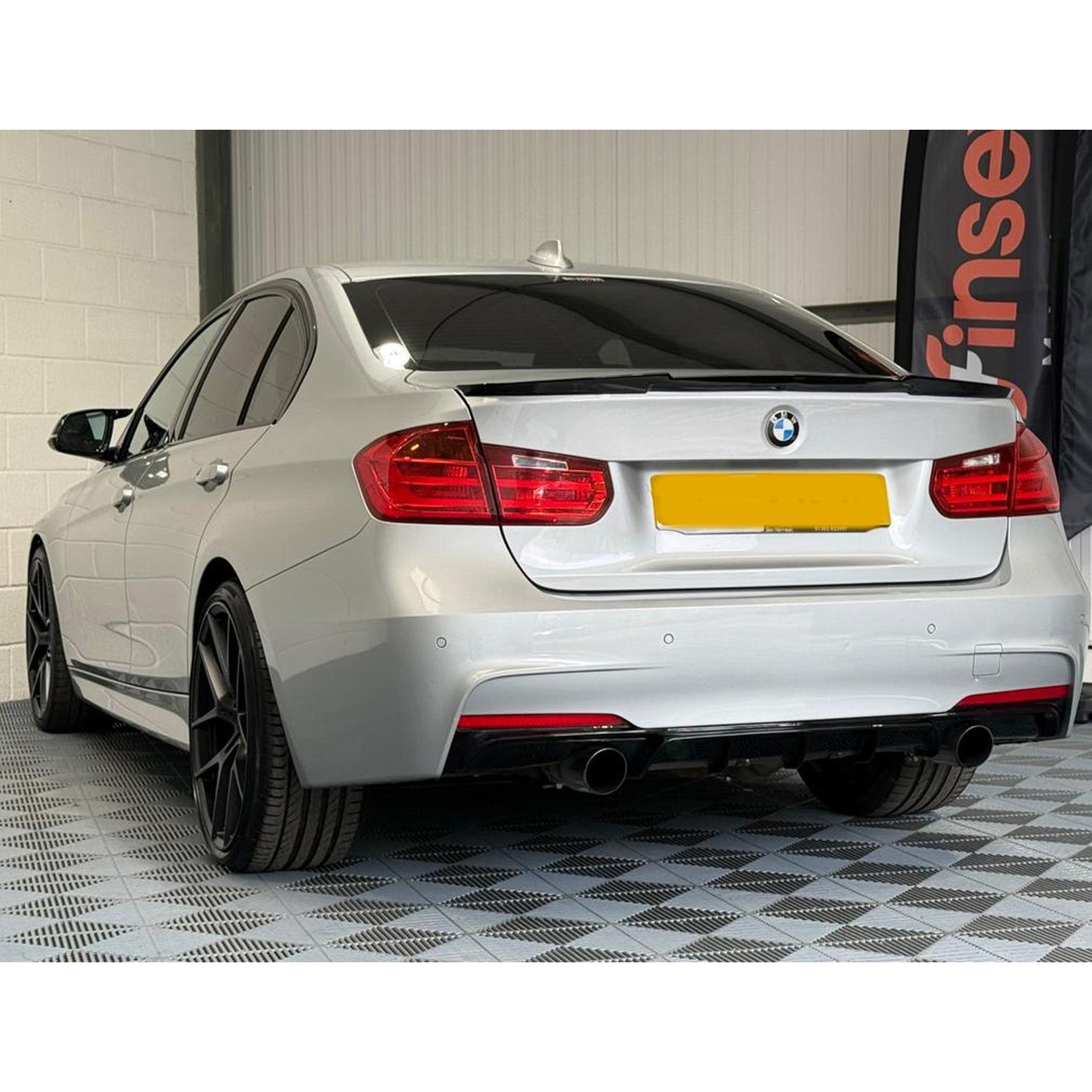 Bmw F30 F35 M Sport Single Tip Twin Exit Rear Diffuser In Gloss Black - TMC Motorsport