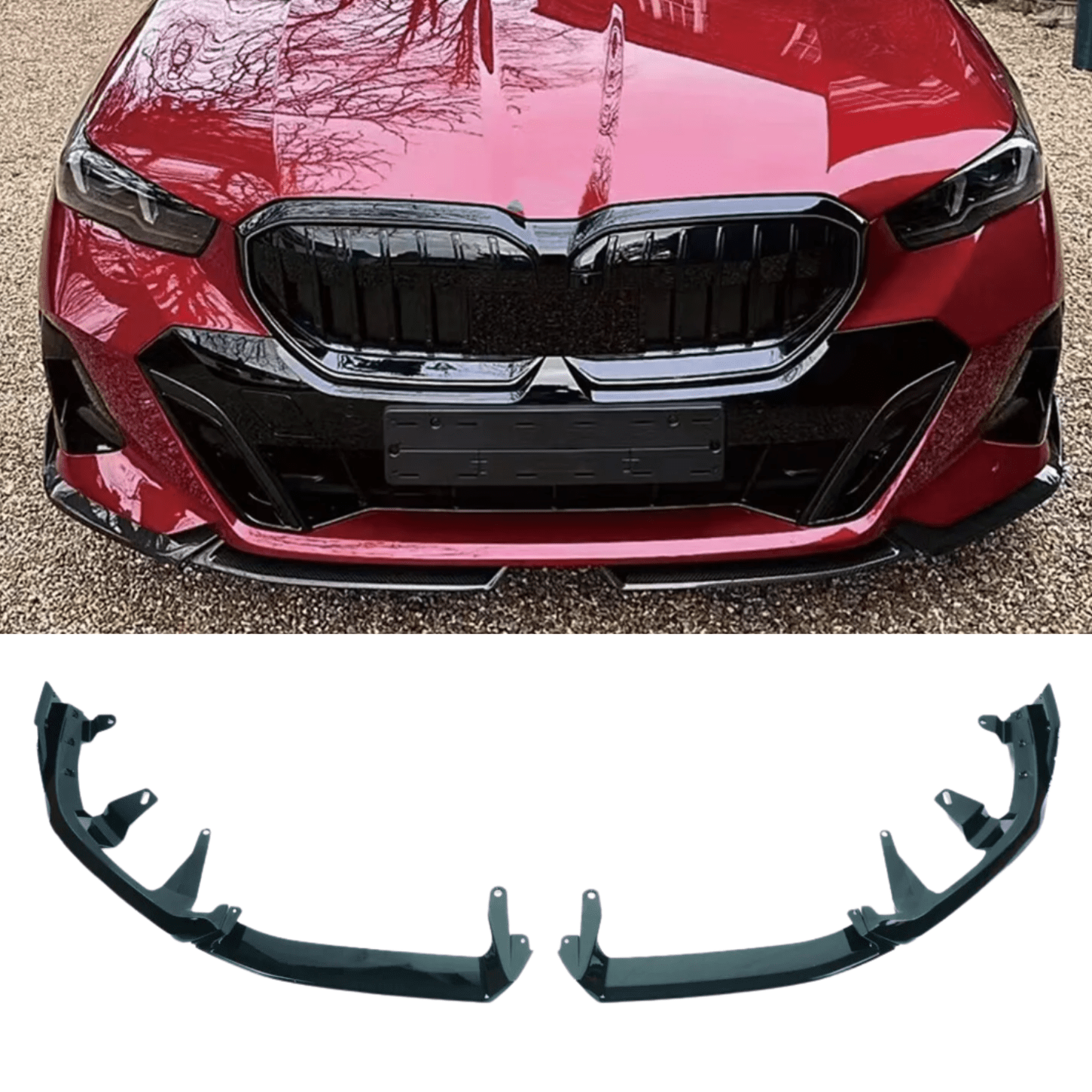 Bmw 5 Series G60 G68 M Sport Front Splitter In Gloss Black - TMC Motorsport