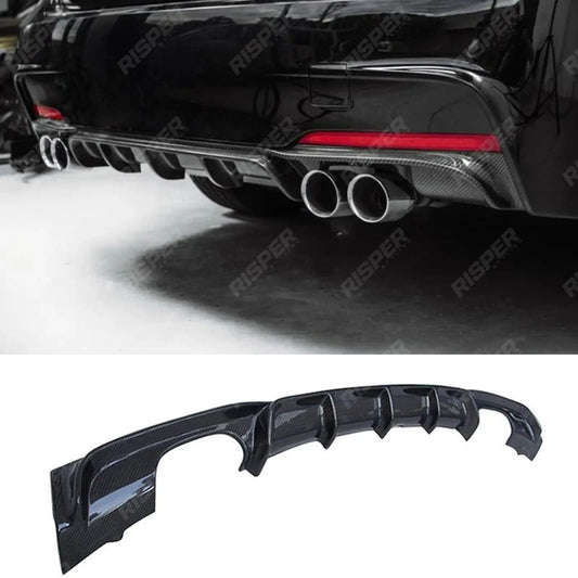 Quad Exit Rear Diffuser Carbon Look For Bmw F30 F35 M Sport