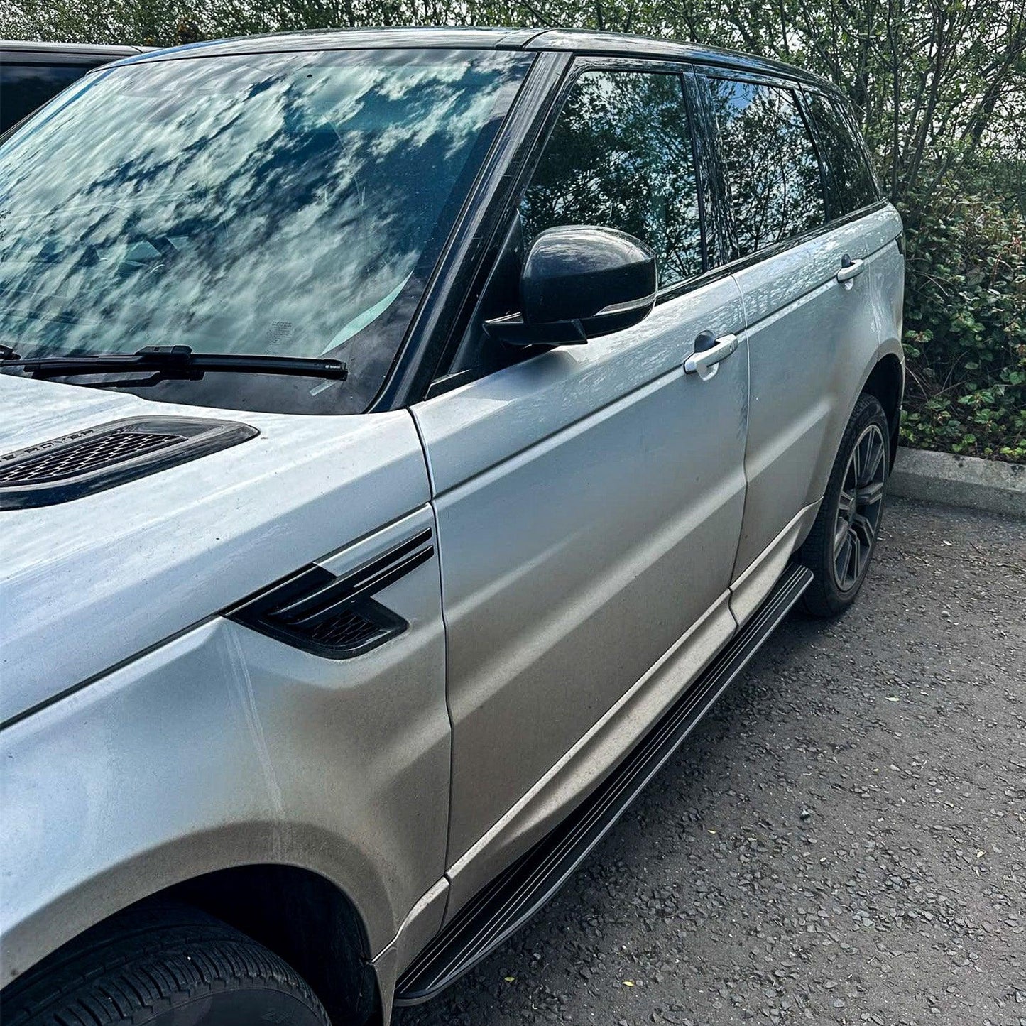 Range Rover Sport / Vogue / 2013 On Side Steps Running Boards Silver & Black - TMC Motorsport