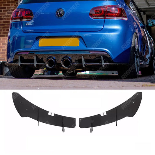 Rear Blade Diffuser in Gloss Black For Volkswagen Golf MK6 2008-2013