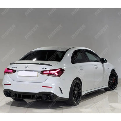 REAR BOOT SPOILER IN GLOSS BLACK For MERCEDES A CLASS SALOON (V177) 2018+ - 'A35 A45 AMG STYLE'