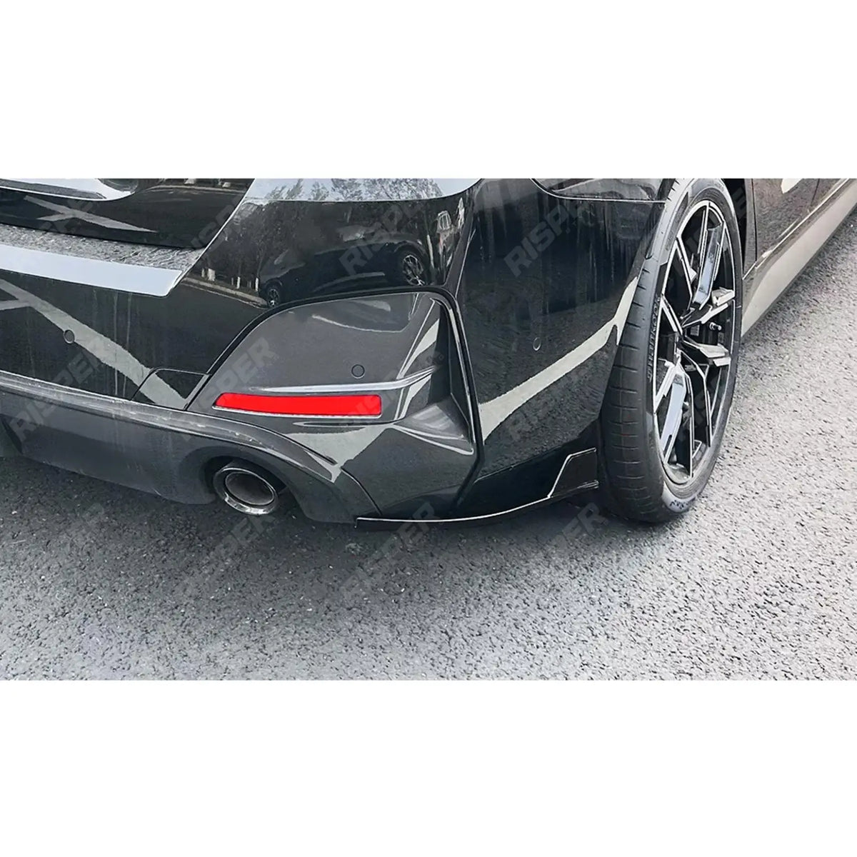 REAR BUMPER CORNER SPLITTERS IN GLOSS BLACK For BMW 4 SERIES GRAND COUPE G26 2020+