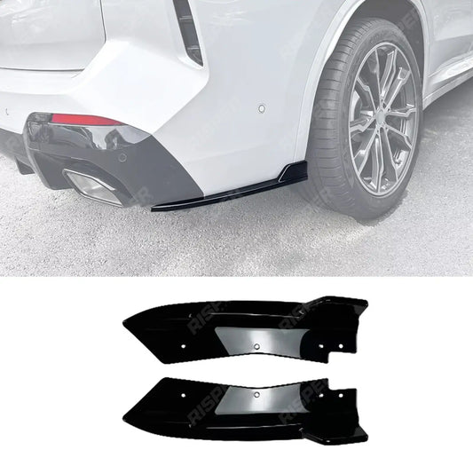 Rear Bumper Corner Splitters In Gloss Black For BMW X3 G01 LCI 2022+ - M-Sport