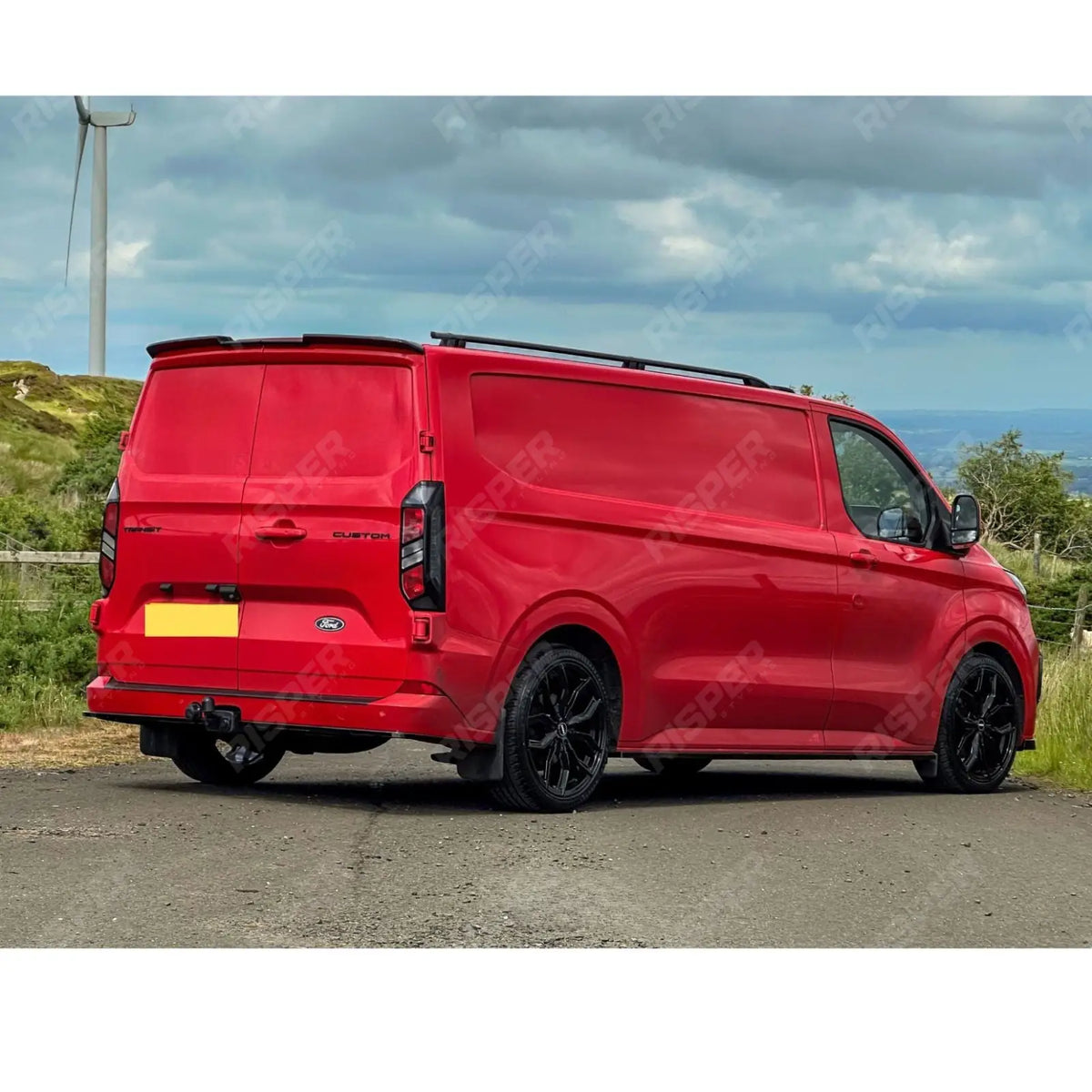 Rear Bumper Splitter In Gloss Black 3 Piece For Ford Transit Custom MK2 2024 On