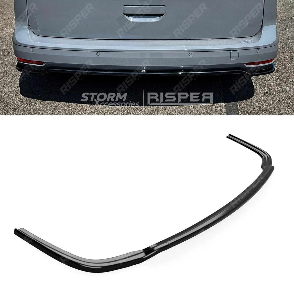Rear Bumper Splitter in Gloss Black For Ford Transit Connect SWB 2024+