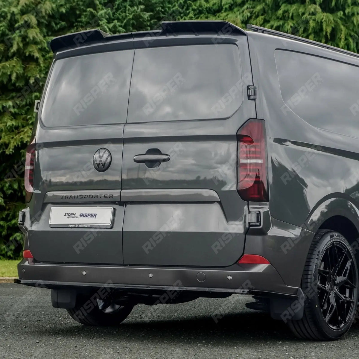 Rear Bumper Splitter In Gloss Black For Volkswagen Transporter T7 2025+