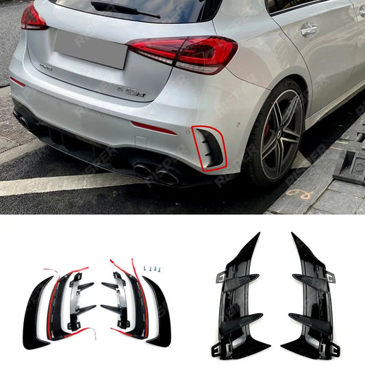Rear Bumper Vents In Gloss Black For Mercedes A Class W177 2019+