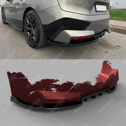 Rear Center Splitter (2PCS) In Gloss Black For Bmw IX M Sport I20 2021+