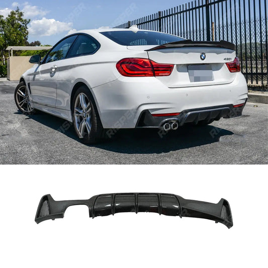 Rear Diffuser Double Exit Carbon Look 00__ For BMW 4 Series F32 F36 M Sport 2013-2020