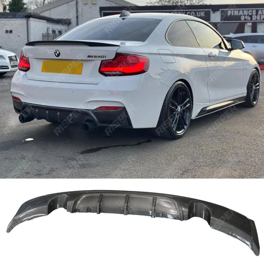 Rear Diffuser In Carbon Look 0__0 For Bmw 2 Series F22 M Sport 2014-2021