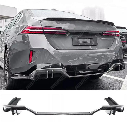 Rear Diffuser In Carbon Look For Bmw 5 Series G60 2024 On - M Sport