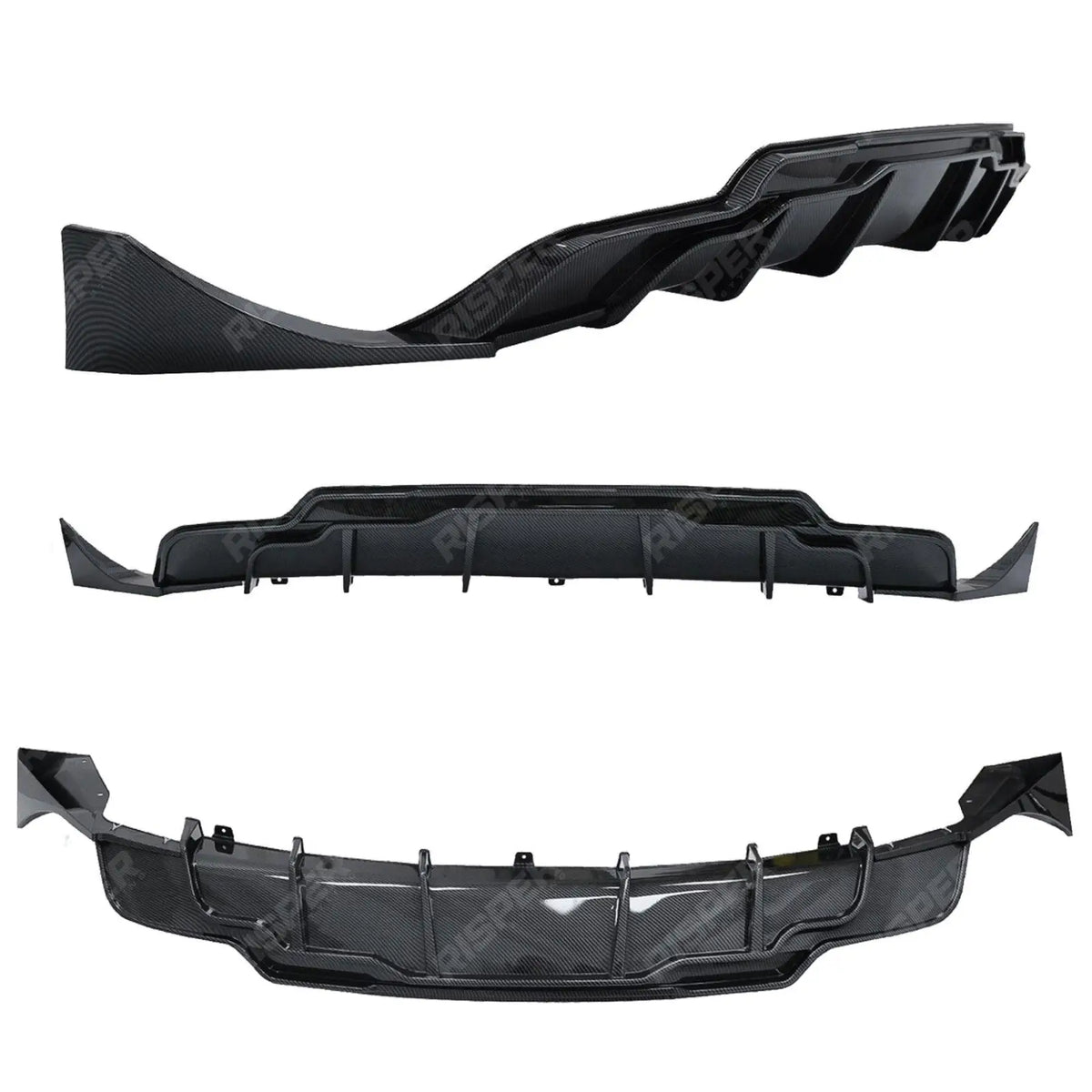 Rear Diffuser In Carbon Look For Tesla Model 3 2018 - 2023