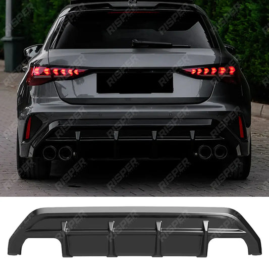 Rear Diffuser in Gloss Black For Audi A3 8y 2025 on S-line / S3 Sportback