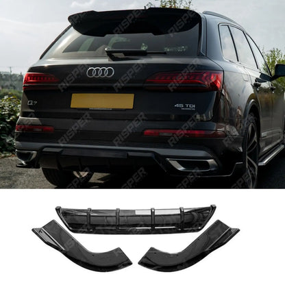 Rear Diffuser in Gloss Black For Audi Q7 S-line 2019+